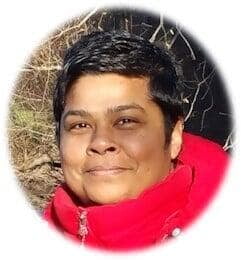 Person in red coat